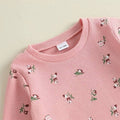Long Sleeve Pink Floral Flared Toddler Set Sets The Trendy Toddlers 