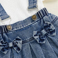 Denim Suspender Skirt Baby Set