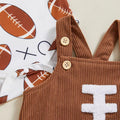 Long Sleeve Football Ruffled Dress Baby Set   