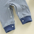 Long Sleeve Striped Train Baby Jumpsuit