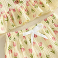 Sleeveless Floral Ruffled Shorts Baby Set Sets The Trendy Toddlers 