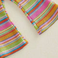 Short Sleeve Striped Colorful Toddler Set