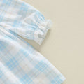 Long Sleeve Blue Plaid Toddler Dress