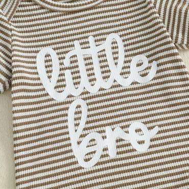 Short Sleeve Little Bro Striped Baby Set