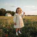 Long Sleeve Solid Vintage Ruffled Toddler Dress