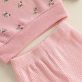 Long Sleeve Pink Floral Flared Toddler Set Sets The Trendy Toddlers 