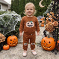 Long Sleeve Checkered Pumpkin Toddler Set