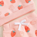 Long Sleeve Pink Strawberry Baby Set   