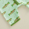 Short Sleeve Fish Zipper Baby Jumpsuit