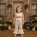 Sleeveless Easter Carrot Flared Toddler Jumpsuit