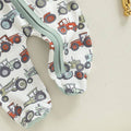 Long Sleeve Zipper Tractor Footed Baby Jumpsuit