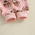 Long Sleeve Pink Football Bows Baby Set