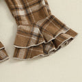 Long Sleeve Vintage Plaid Pants Baby Set