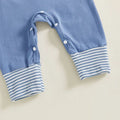 Long Sleeve Striped Pocket Baby Jumpsuit
