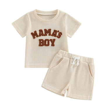 Mama's Boy Short Sleeve Baby Set Beige 3-6 M 