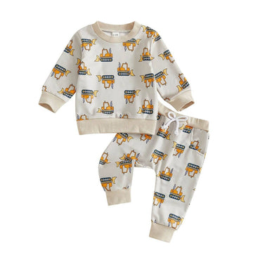 Long Sleeve Excavator Pants Baby Set