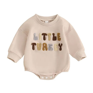 Little Turkey Beige Baby Bodysuit   