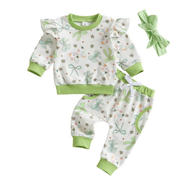 St. Patrick's Day Bows Baby Set