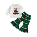 Long Sleeve Christmas Tree Flared Toddler Set