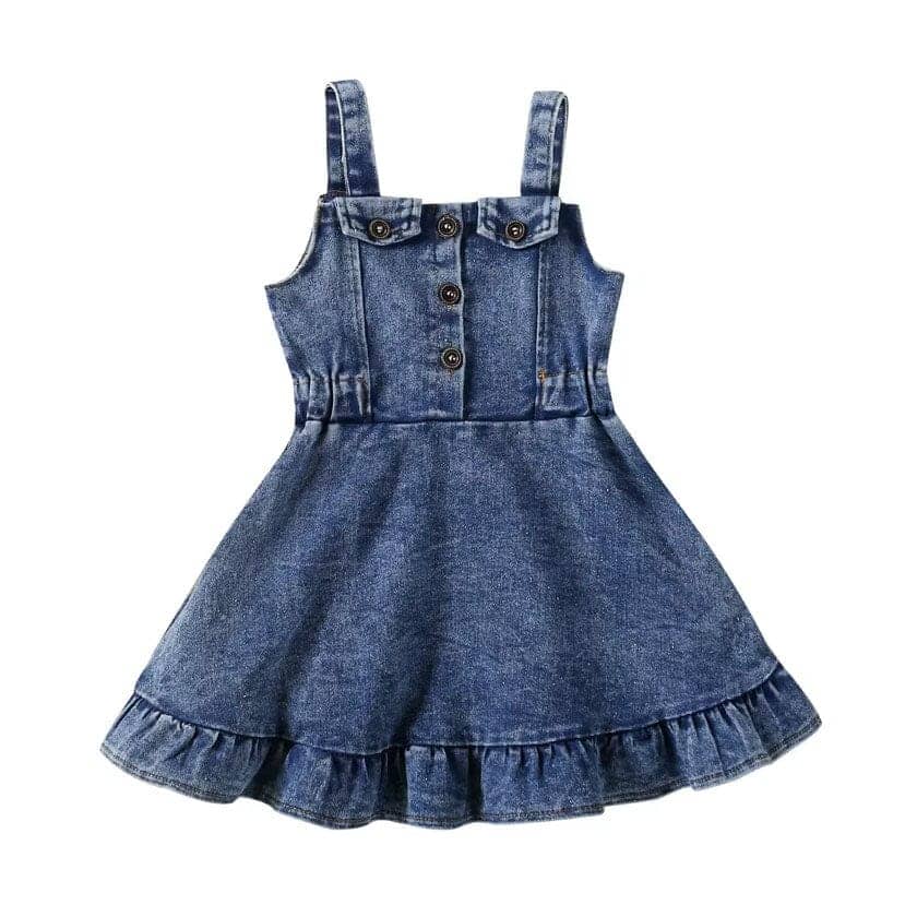 Toddler Girl Sleeveless Denim Dress – The Trendy Toddlers