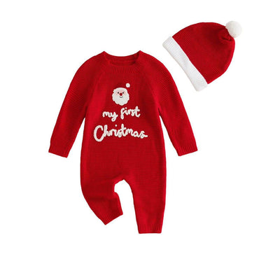 My First Christmas Knitted Baby Jumpsuit