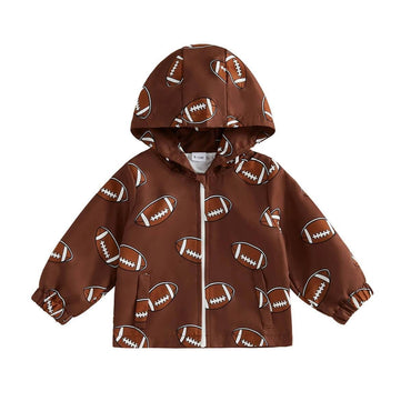Long Sleeve Football Hooded Toddler Jacket