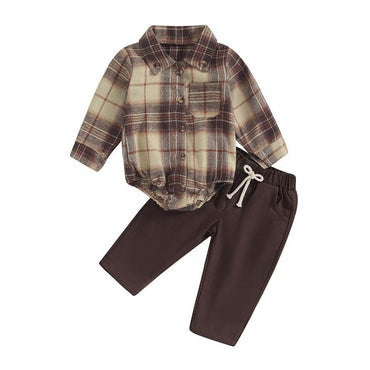 Long Sleeve Plaid Baby Set Sets The Trendy Toddlers 