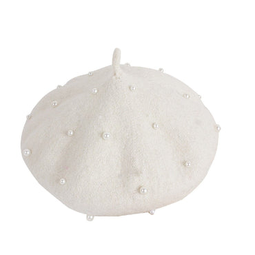 Solid Toddler Pearl Hat White  