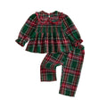Long Sleeve Plaid Collar Toddler Set