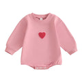 Long Sleeve Pink Heart Baby Bodysuit