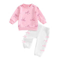 Long Sleeve Pink Bow Toddler Set   