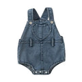 Sleeveless Denim Heart Baby Romper