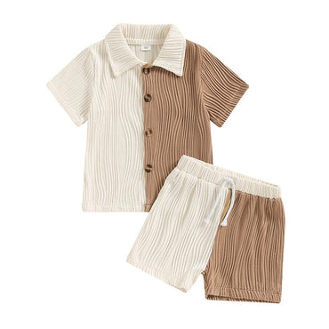 Short Sleeve Contrast Ribbed Toddler Set Sets The Trendy Toddlers 