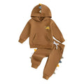 Long Sleeve Dinosaur Hoodie Toddler Set Brown 12-18 M