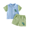 Short Sleeve Dinosaur Collar Toddler Set