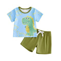 Short Sleeve Dino Solid Shorts Toddler Set Sets The Trendy Toddlers 