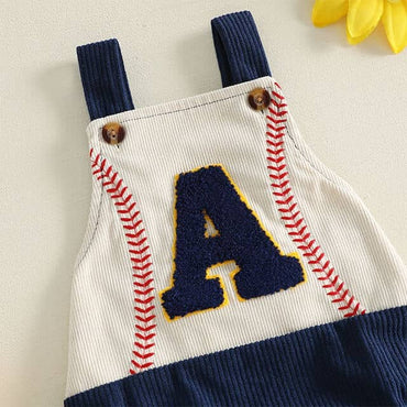 Sleeveless Baseball Corduroy Baby Romper Rompers The Trendy Toddlers 
