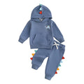 Long Sleeve Dinosaur Hoodie Toddler Set Blue 12-18 M