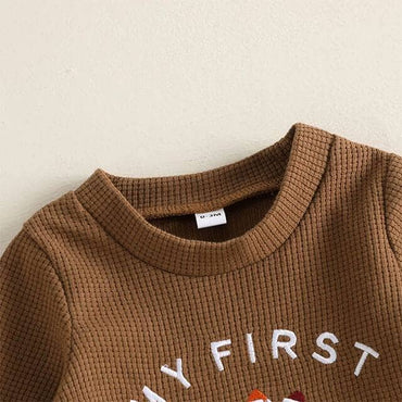 My First Thanksgiving Waffle Baby Set Sets The Trendy Toddlers 