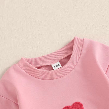 Long Sleeve Pink Heart Baby Bodysuit