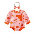 Long Sleeve Halloween Ruffled Baby Romper Rompers The Trendy Toddlers Pink 0-3 M 
