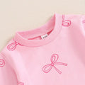 Long Sleeve Pink Bow Toddler Set   