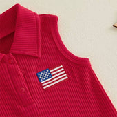 Sleeveless Pleated Skirt Toddler Set