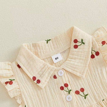 Flutter Sleeve Collar Cherry Baby Set Sets The Trendy Toddlers 