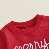 Long Sleeve Merry Plaid Skirt Toddler Set