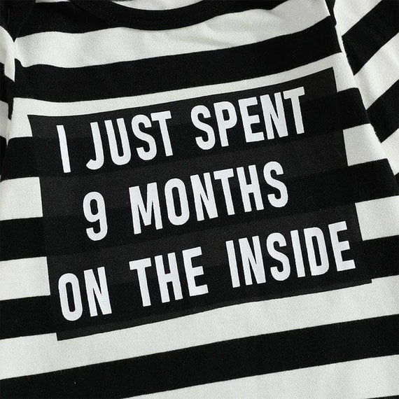 Long Sleeve Prisoner Striped Baby Set