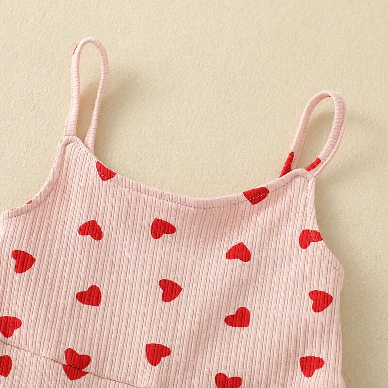 Hearts Flared Toddler Jumpsuit   