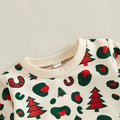 Long Sleeve Christmas Tree Leopard Baby Set