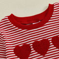 Long Sleeve Striped Heart Toddler Set