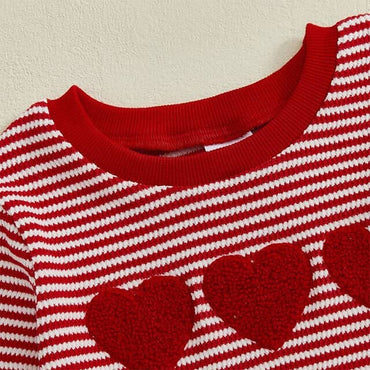Long Sleeve Striped Heart Toddler Set Sets The Trendy Toddlers 